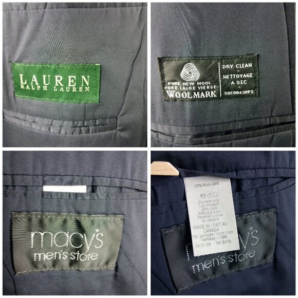 Lauren Ralph Lauren Macys Blue Striped Suit Blazer - Picture 11 of 14